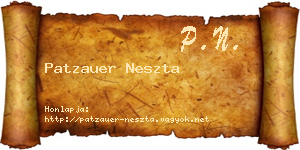 Patzauer Neszta névjegykártya